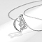 Brass with Clear Cubic Zirconia Rotating Pendant Necklace, Moon & Star, Platinum, 15.75 inch(40cm)