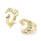 Brass Open Cuff Rings for Women, Cadmium Free & Lead Free, Whale Tail, Real 18K Gold Plated, Inner Diameter: 18mm
