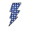 Double-side Printed Opaque Acrylic Pendants, Lightning Bolt, Dark Blue, 52.5x29x2.5mm, Hole: 1.6mm