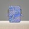 Chinese Style Brocade Drawstring Gift Blessing Bags, Landscape Print Jewelry Storage Pouches for Wedding Party Candy Packaging, Rectangle, Royal Blue, 15x10cm
