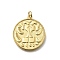 Brass Pendants, Flat Round, Cadmium Free & Lead Free, Rack Plating, Long-Lasting Plated, Real 18K Gold Plated, with Jump Ring, Flat Round, 25x22x2mm, Hole: 3.5mm