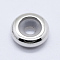 Brass Beads, with Rubber, Rondelle, Slider Beads, Platinum, 8.5x4mm, Hole: 2mm