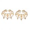 Brass Micro Pave Clear Cubic Zirconia Peg Bails Pendants, Nickel Free, Cloud, Golden, 36x36x3mm, Hole: 1mm, Pin: 1mm