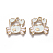 Alloy Enamel Pendants, Crab, Golden, Aquamarine, 16.3x16.5x1.8mm, Hole: 2.4mm