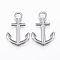 Tarnish Resistant 304 Stainless Steel Pendants, Anchor, Stainless Steel Color, 30x20x2.5mm, Hole: 5x4mm