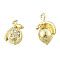 Rack Plating Alloy Pendants, with Crystal Rhinestone, Cadmium Free & Nickel Free & Lead Free, Pomegranate, Light Gold, 17x11.5x8mm, Hole: 1.2mm