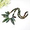 Natural Indian Agate Bib Statement Necklaces, with Alloy Lobster Claw Clasps, Colorful, 18.11 inch