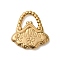 Ion Plating(IP) 304 Stainless Steel Pendants, Handbag with Flower Charms, Real 18K Gold Plated, 16x15x2mm, Hole: 2.5x5mm