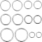 SUNNYCLUE 12Pcs 6 Styles Metal Round Rings Seamless Metal O Ring Bulk Multi Purpose 304 Stainless Steel Silver Heavy Duty Hanging Rings for Macrame Handbag Dog Leashes Luggage DIY Craft Accessories