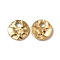Ion Plating(IP) 304 Stainless Steel Charms, Textured, Flat Round Charm, Real 18K Gold Plated, 6x1mm, Hole: 1.2mm
