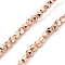 Synthetic Non-magnetic Hematite Beads Strands, Long-Lasting Plated, Faceted, Polygon, Rose Gold Plated, 3.5~4x3.5~4x3.5~4mm, Hole: 0.9~1mm, about 100~102pcs/strand, 15.35~15.75 inch(39~40cm)