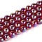 Electroplate Transparent Glass Beads Strands, Round, AB Color Plated, Dark Red, 8~8.5mm, Hole: 1mm, about 51~53pcs/strand, 14.57~15.35''(37~39cm)