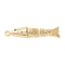 Brass Micro Pave Clear Cubic Zirconia Pendants, Sardine Fish Charms, Rack Plating, Lasting Plated, Nickel Free, Fish, 29.5x6mm, Hole: 1.6mm