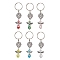 Glass & Alloy Keychain, with Iron Rings, Angel, Mixed Color, 83mm