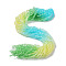 Transparent Glass Bead Strands, Segmented Multi-color Beads, Triangle, Cyan, 4.5x4.5x3mm, Hole: 0.9mm, about 142pcs/strand, 13.58~13.78''(34.5~35cm)