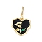 Brass Enamel Micro Pave Cubic Zirconia Pendants, Cadmium Free & Nickel Free & Lead Free, Heart, Flower, Real 18K Gold Plated, 21x21x7mm, Hole: 6x4mm