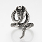 Alloy Finger Rings, Wide Band Rings, Snake, Antique Silver, Size 9, 19mm