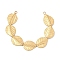 304 Stainless Steel Pendants, Ion Plating(IP), Leaf Charm, Real 18K Gold Plated, 41x49x2mm, Hole: 2mm