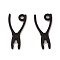 Spray Painted Alloy Pendants, Long-Lasting Plated, Lead Free & Cadmium Free, Tool, Black, 24x11x1.5mm, Hole: 2mm