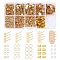 DIY Iron Stud Earring & Ear Nuts & Jump Rings Jewelry Making Findings Kits, Light Gold, 4~8x4~8x0.7~3mm, Hole: 0.7~6.5mm