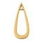 Ion Plating(IP) 304 Stainless Steel Pendants, Laser Cut, Teardrop Charm, Golden, 25x10x1mm, Hole: 2x1.5mm