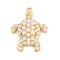 Turtle Brass ABS Imitation Pearl Pendants, Rack Plating, Long-Lasting Plated, Cadmium Free & Lead Free, Real 18K Gold Plated, 32x25x9mm, Hole: 1.2mm