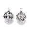 Rack Plating Brass Cage Pendants, Nickel Free, For Chime Ball Pendant Necklaces Making, Hollow Round with Infinity, Antique Silver, 29x26x21.5mm, Hole: 6x8mm, inner measure: 18mm