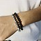 Fashion Retro Black Matte Bracelet Set with Zircon Crown, Diamond Ball, Dice, Lion Head Bracelet