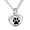 Non-Tarnish 304 Stainless Steel Urn Ashes Pendants, Heart with Paw Print, Stainless Steel Color, 16.5x12mm