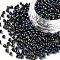(Repacking Service Available) 8/0 Glass Seed Beads, Iris Round, Colorful, 3mm, Hole: 1mm, about 12g/bag