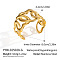 Vintage Style Heart 304 Stainless Steel Open Cuff for  Women, Hollow, Real 18K Gold Plated, Inner Diameter: 2-3/8 inch(6cm)