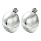 Non-Tarnish 304 Stainless Steel Stud Earrings, Oval, Stainless Steel Color, 25x20.5mm