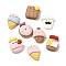 Dessert Theme Opaque Resin Decoden Cabochons, Imitation Food, Ice Cream/Donut/Biscuits, Mixed Shapes, Mixed Color, 18.5~22x15~18x6~9mm