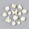 Flower Resin Cabochons, for Jewelry Making, with Glitter Powder, Yellow, 6~12x6~12x2.5~6mm, about 2500~3000pcs
