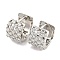 Rack Plating Brass Cubic Zirconia Thick Hoop Earrings, Long-Lasting Plated, Lead Free & Cadmium Free, Platinum, 11x12x8mm