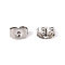 Tarnish Resistant Stainless Steel Friction Ear Nuts, Stainless Steel Color, 6x4.5x3mm, Hole: 1mm