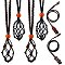6Pcs 2 Colors Adjustable Braided Waxed Cord Macrame Pouch Necklace Making, Interchangeable Stone, with Wood Beads, Mixed Color, 88cm, 3pcs/color