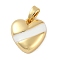 Brass Enamel Pendants, Cadmium Free & Nickel Free & Lead Free, Real 18K Gold Plated, Heart, 12x12x3.5mm, Hole: 4x2mm