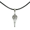 Alloy Bird Pendant Necklaces, with Imitation Leather Cords, Antique Silver, 17.20 inch(43.7cm), Pendant: 34.5x12.5mm