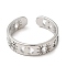 Non-Tarnish 304 Stainless Steel Open Cuff Rings, Sun with Moon, Stainless Steel Color, US Size 6(16.5mm)