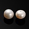 Natural Cultured Freshwater Pearl Beads, Half Drilled, Rondelle Bisque, 8.8~9x8mm, Hole: 0.8mm