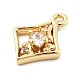 Латунные микро проложить кубического циркония подвески KK-H511-01G-03-2