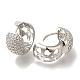 Серьги-кольца из латуни с микропаве из кубического циркония EJEW-H016-13P-04-2