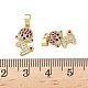Латунные микро проложить кубического циркония подвески KK-H076-11G-3