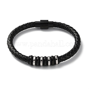 Кожаный плетеный браслет на круглом шнуре BJEW-F460-06EBP