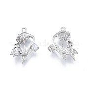 Латунные микропаве прозрачные подвески с фианитом KK-G432-12P