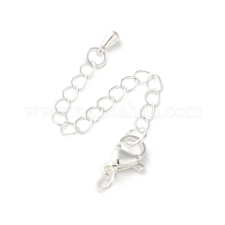 Латунные концы стойки с цепочкой и застежками-карабами KK-F873-06S-1