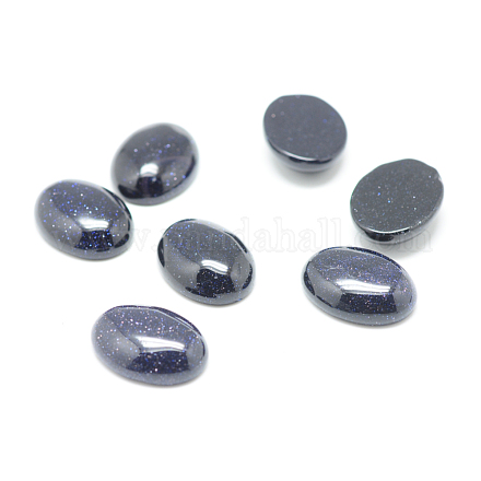 Синтетические голубые голдстоуновские кабошоны G-T020-18x25mm-02-1