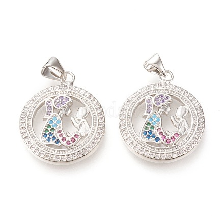 Латунные микропаве прозрачные подвески с фианитом ZIRC-L096-27P-1