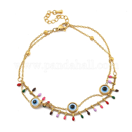 Браслеты на ногу из нержавеющей стали 304 boho с эмалью AJEW-P125-01E-G-1